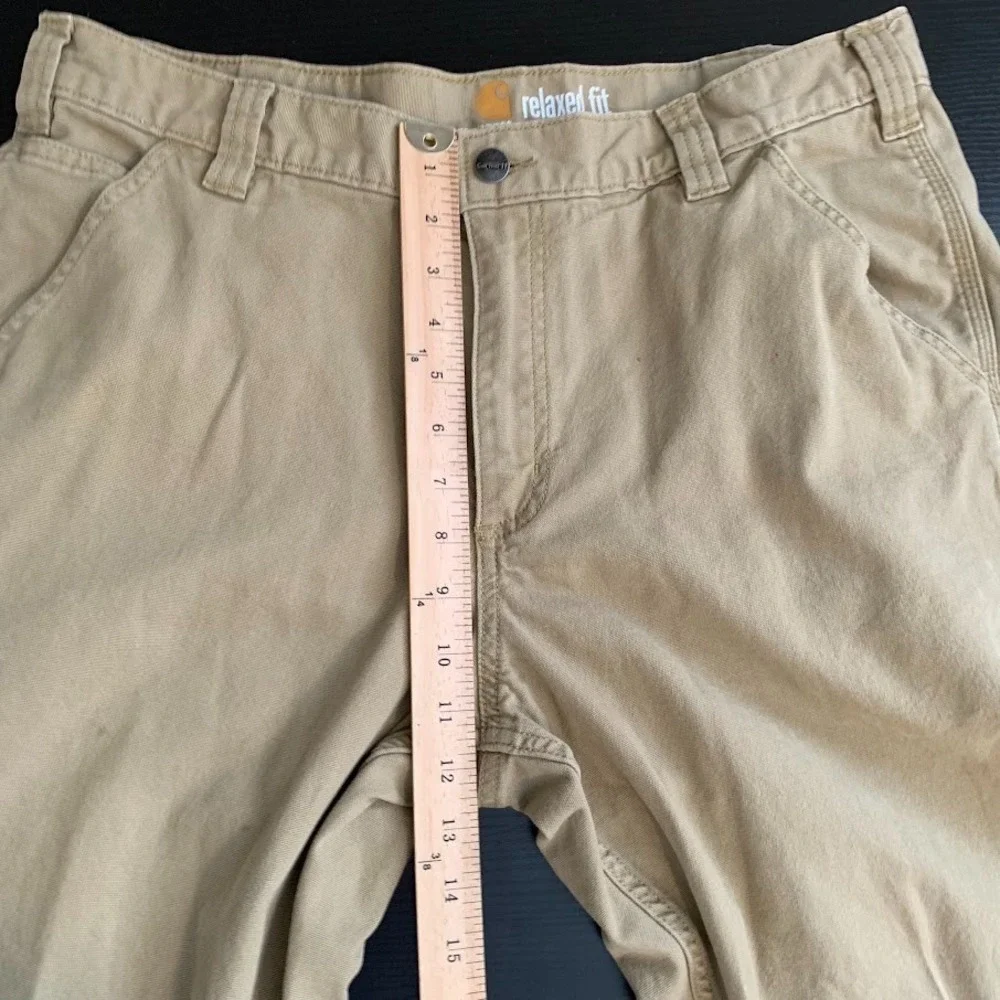 Carhartt Relaxed Straight Rigby Dungaree Tan Work Pants Carpenter Men's‎ 36x30